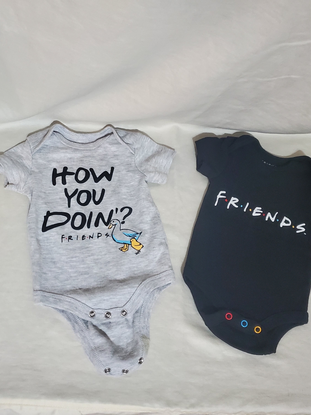 Friends Kids One-Piece Bodysuit - How You Doin'? Heather Gray & Black 0-3 Months